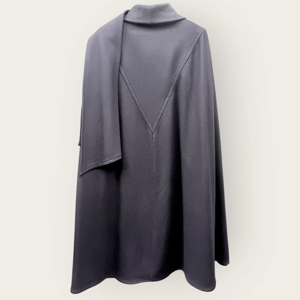 Elegant 1960s Purple Mauve Cape Coat by Gemini - 100% Wool - M - Picture 3 of 10